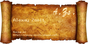 Alexay Zsolt névjegykártya