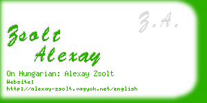 zsolt alexay business card